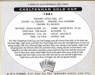 2000 GDS Cards Cheltenham Gold Cup #1981 Little Owl Back